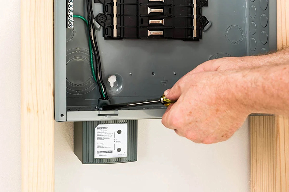 Whole home surge protector installation